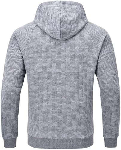 Tyhengta Men's Geometric Texture Hoodie - Lightweight Pullover With Kangaroo Pocket, Casual Sweatshirt - View #3