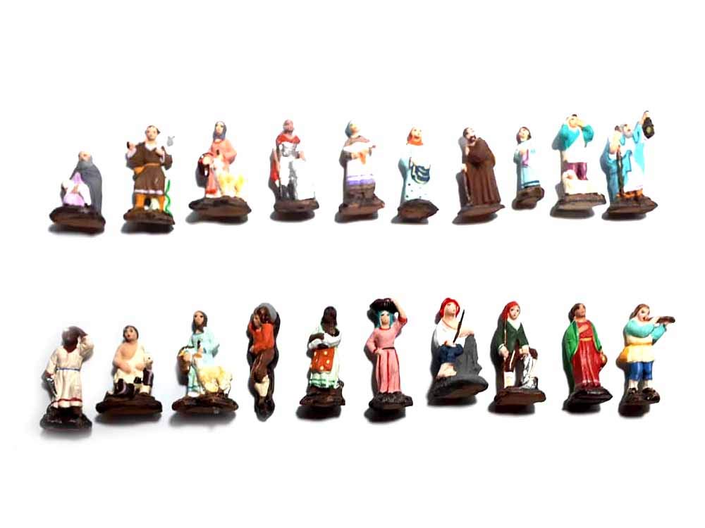 Sie erhalten 10 Hirten aus Terrakotta, 3 cm hoch, für die Krippe, San Gregorio, handwerkliches Armeno, Nonn