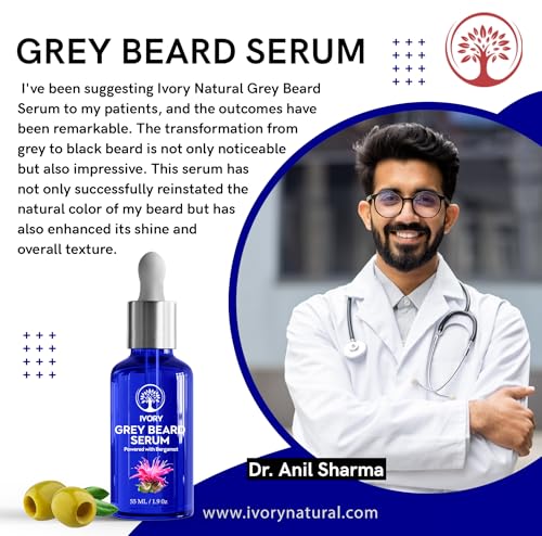 Image of Grey Beard Serum (55 mL) - Helps Restore Natural Black Beard Color & Reduces Greying | 100% Natural Serum for All Beard Types