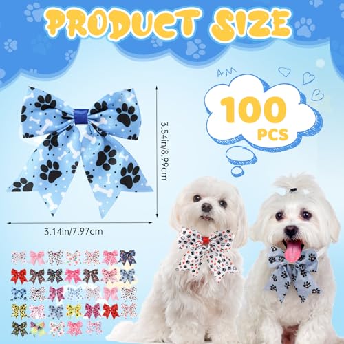 100 Piezas Corbatas para Perro con Collar Ajustable miniatura 2