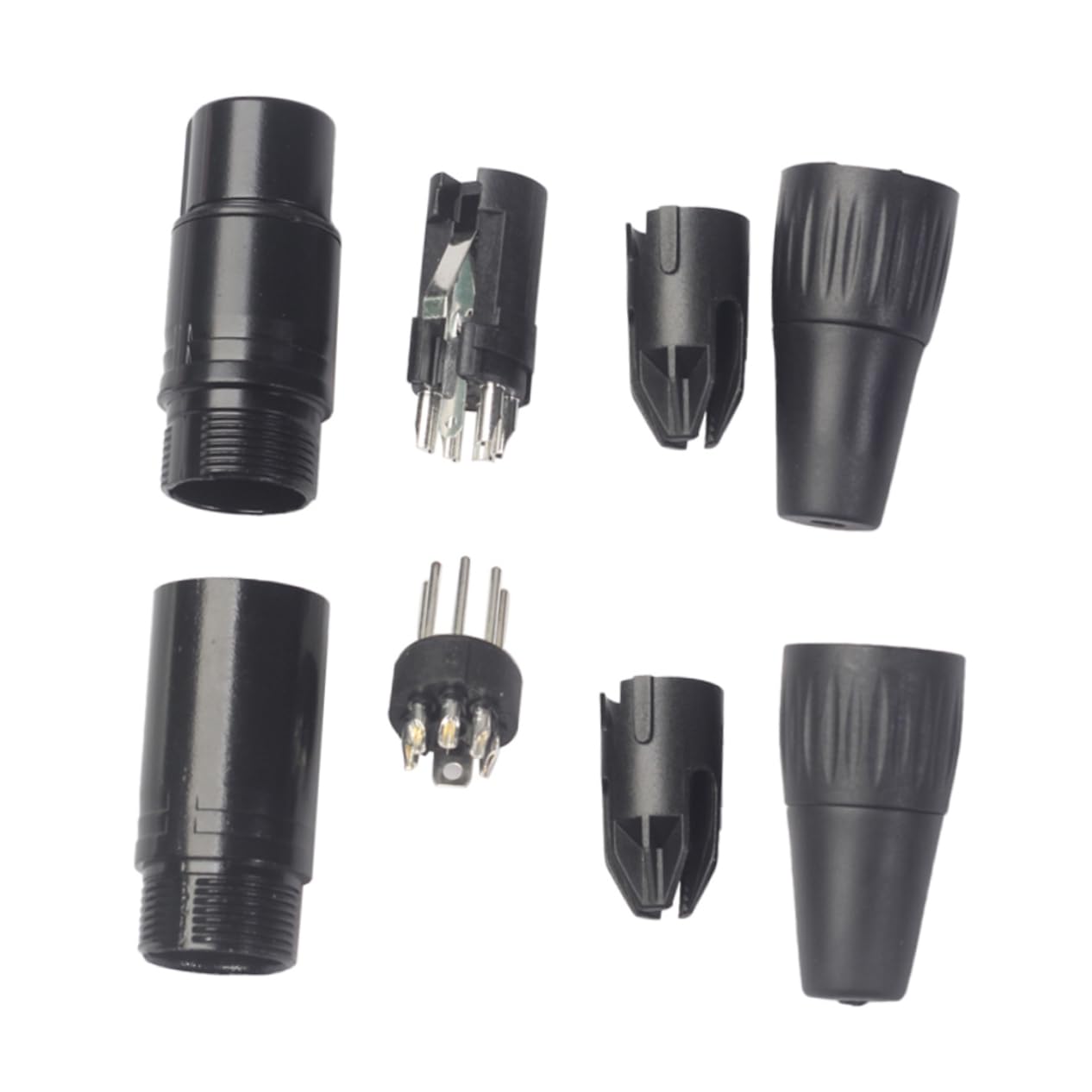 NUOBESTY 1Pair Pin XLR Male to Female Audio Adapter Connector DIY Microphone Cable Plug Plated for Optimal Performance for Custom Audio Projects Black