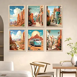 kotart Travel Theme Digital Painting for Bedroom living room office Wall Decoration - Travel Inspired Wall Art Prints for Home and Office Decor (10X13 INCH, A)