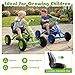 Costzon Go Kart for Kids, 4 Wheel Toddler Ride On Pedal Car with Steering Handlebars, Adjustable Seat, Outdoor Off-Road Racer Kiddie Cart, Toy Car Gift for Boys Girls Aged 3+ (Green)