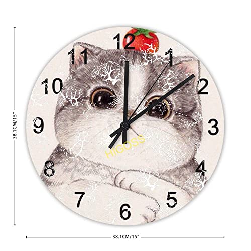 Horloge murale decoration chat mignon idee cadeau maison originale - 3