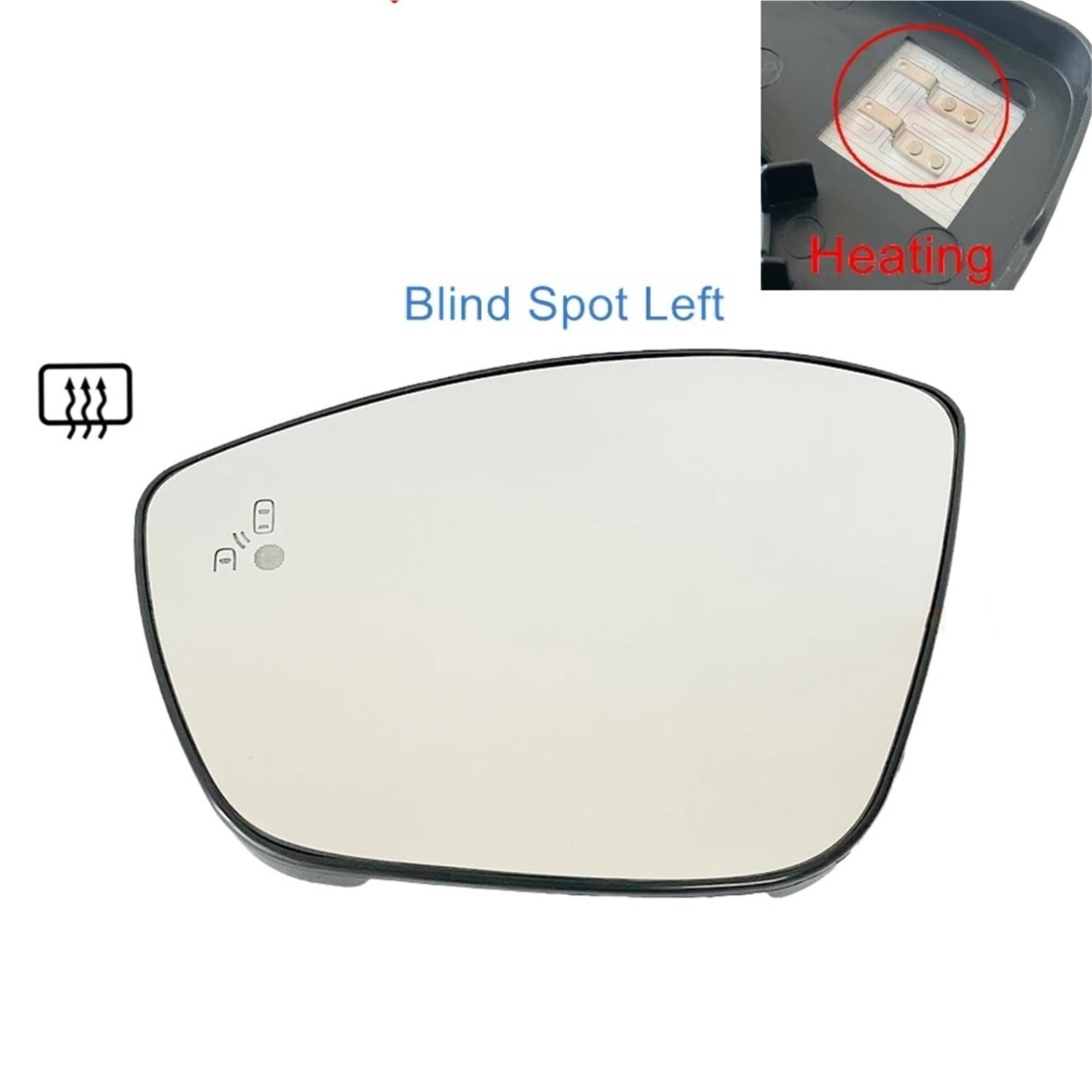 Miroir de Rétroviseur Verre de Miroir Voiture Convexe chauffé par Porte latérale Automatique avec Angle Mort pour Peugeot 208 2008(Blind Spot Right)