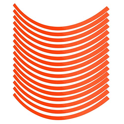 Ymiko Reflective Wheel Rim Stripe Decal Sticker For 16-19 Inch Rim Size Universal Car Motorcycle Wheel Reflective Pinstripe Decal Tape Sticker Decoration Film (Orange) #TOP23