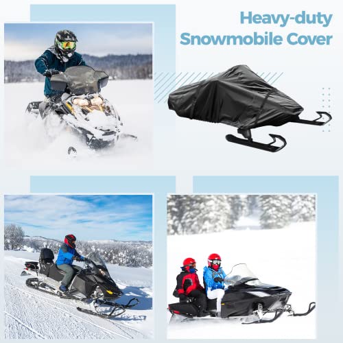 Epicover Snowmobile Cover(Xl), 145 X 51 X 48In, Heavy-Duty 210D Oxford Cloth Snowmobile Storage Cover, Waterproof & Sunproof Sledgear Snowmobile Cover With 2 Adjustable Straps #TOP4