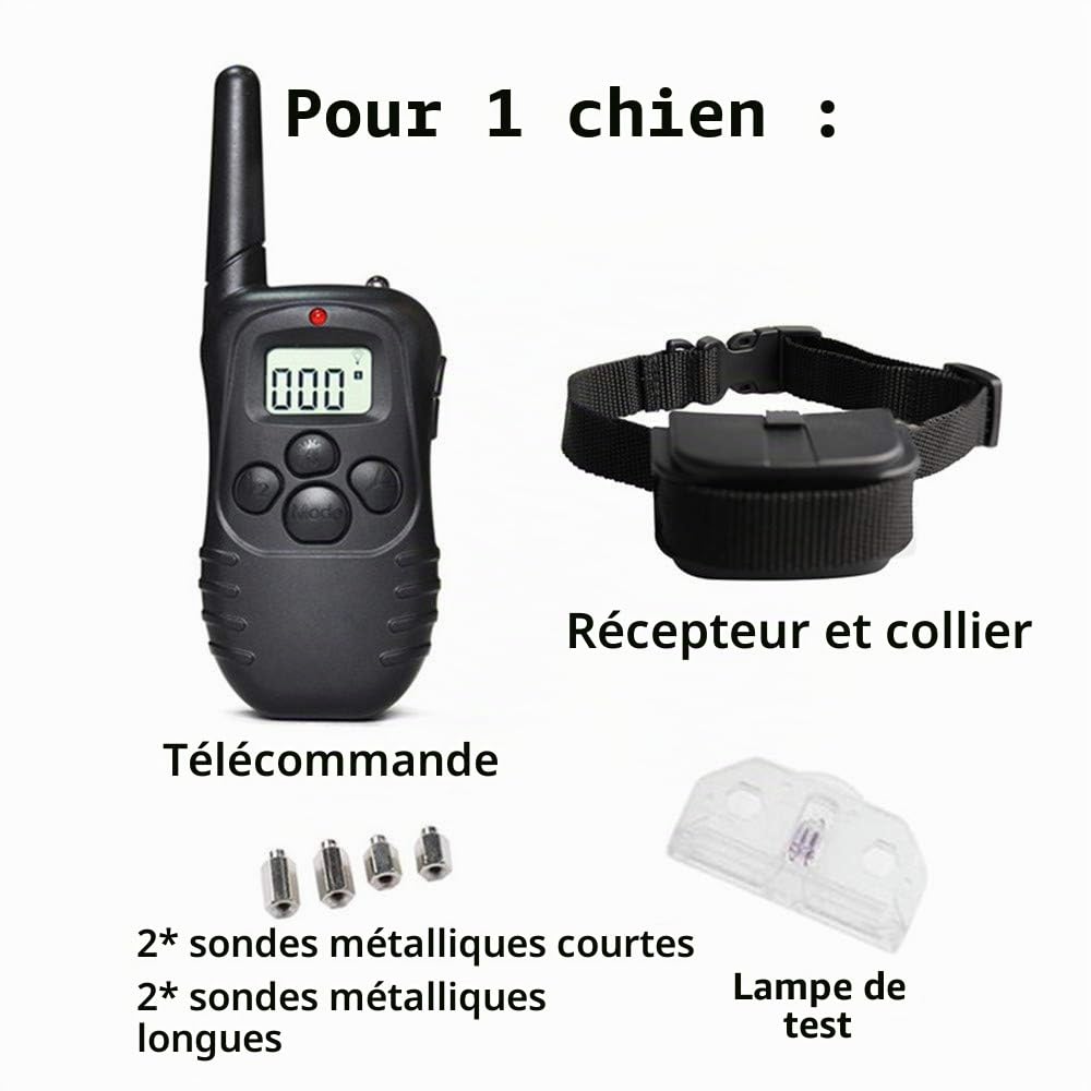Petainer Collier de Dressage - Portée 300m - Ecran LCD - Etanche Rechargeable (Deux Colliers)