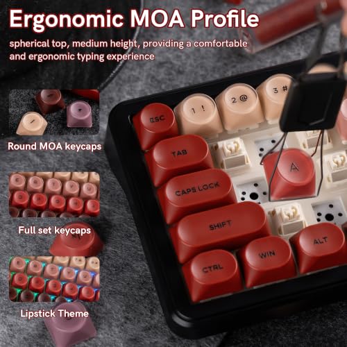 Image of dagaladoo PBT Keyboard keycaps,Red Lipstick moa keycaps Jelly