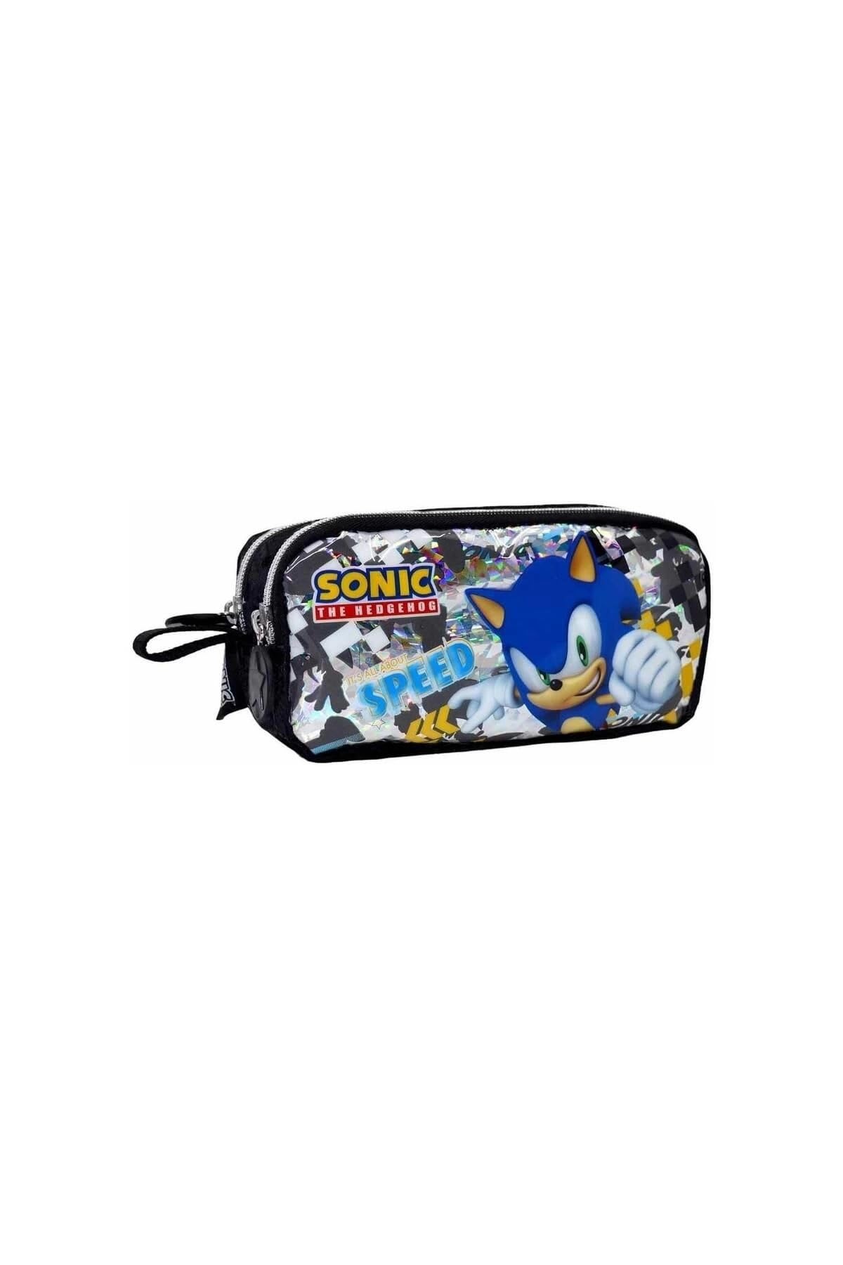 Sonic Lisanslı Çift Gözlü Okul Kalem Çantası 2045