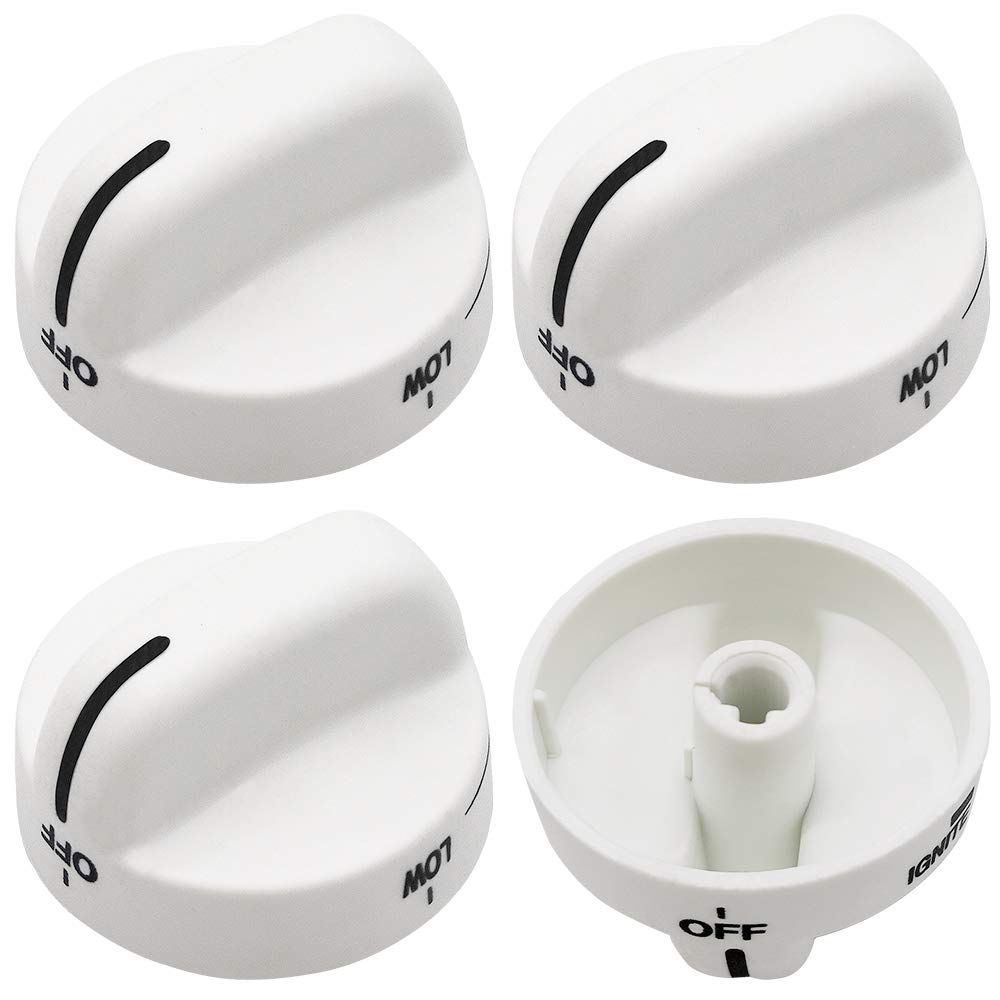 Surface Burner Knob Gas Stove Knob 8273104 Control Knob Replacement Parts by AMI PARTS - Compatible with Whirlpool Stove/Ranges - Replaces WP8273104 PS393679 - 4 Pack