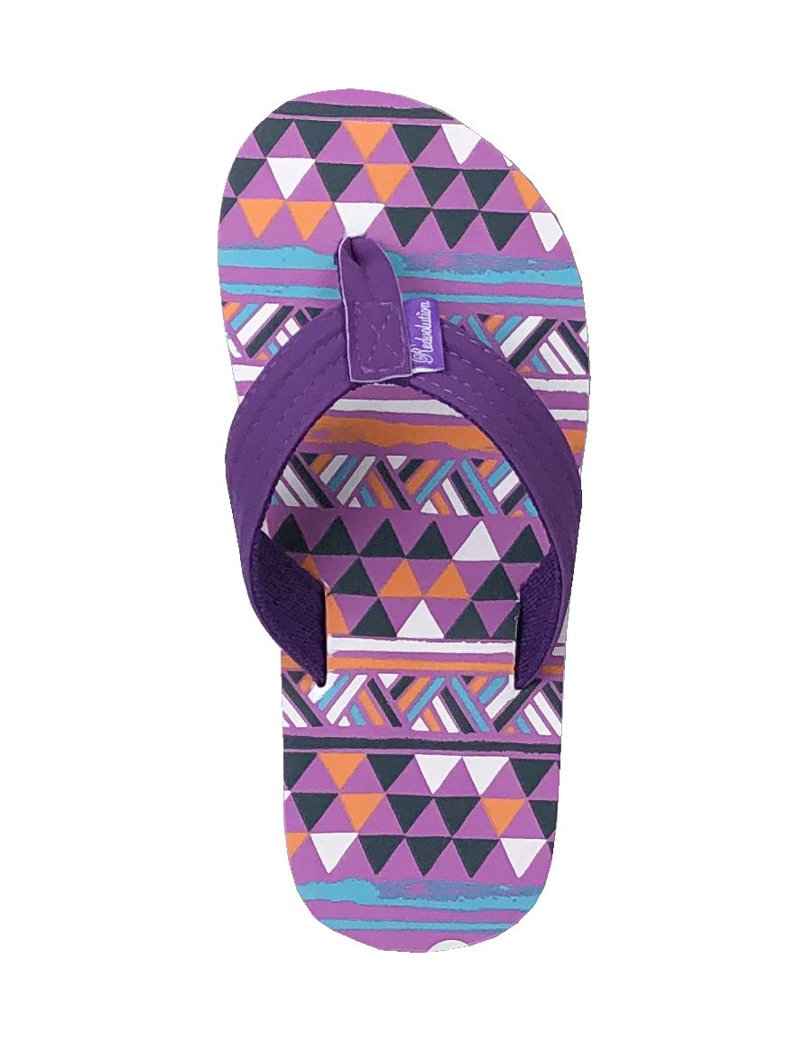 REDVOLUTION Girls Classic Braided Accented Beach Sandals Casual Flip Flop Surfer Girl