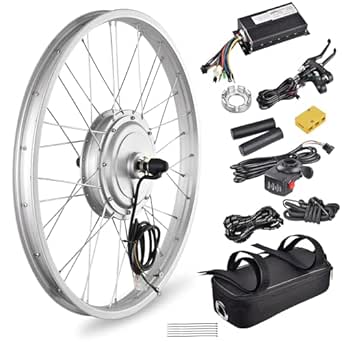 AW Electric Bicycle Front Wheel 24&#34; E-Bike Conversion Kit 36V 750W Ebike Wheel Kit Thumb Throttle Hub Bicycle Conversion Motor Kit