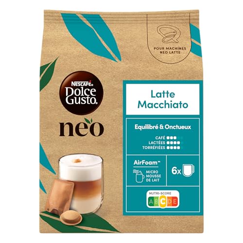 NEO Latte Macchiato par NESCAFÉ® Dolce Gusto® - 30 Dosettes de café et 30 sachets de lait (5 boîtes de 6 dosettes et 6 sachets) - Compatibles uniquement avec les machines à café NESCAFÉ Dolce Gusto NE