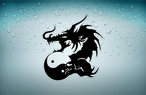 Akachafactory Autocollant Sticker Voiture Tuning Dragon Tribal Ying Yang r2