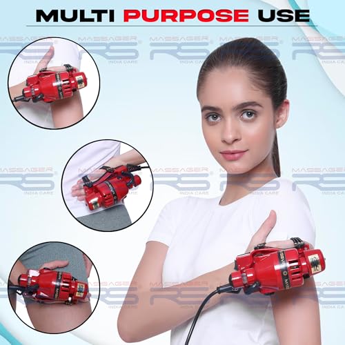 Image of Professional Electric Head Massager - Deep Tissue Scalp Relaxer with Floating Vibration Tech | Stress Relief for Migraines & Hair Growth | Dual Speed, Ergonomic Handheld Design (Red)