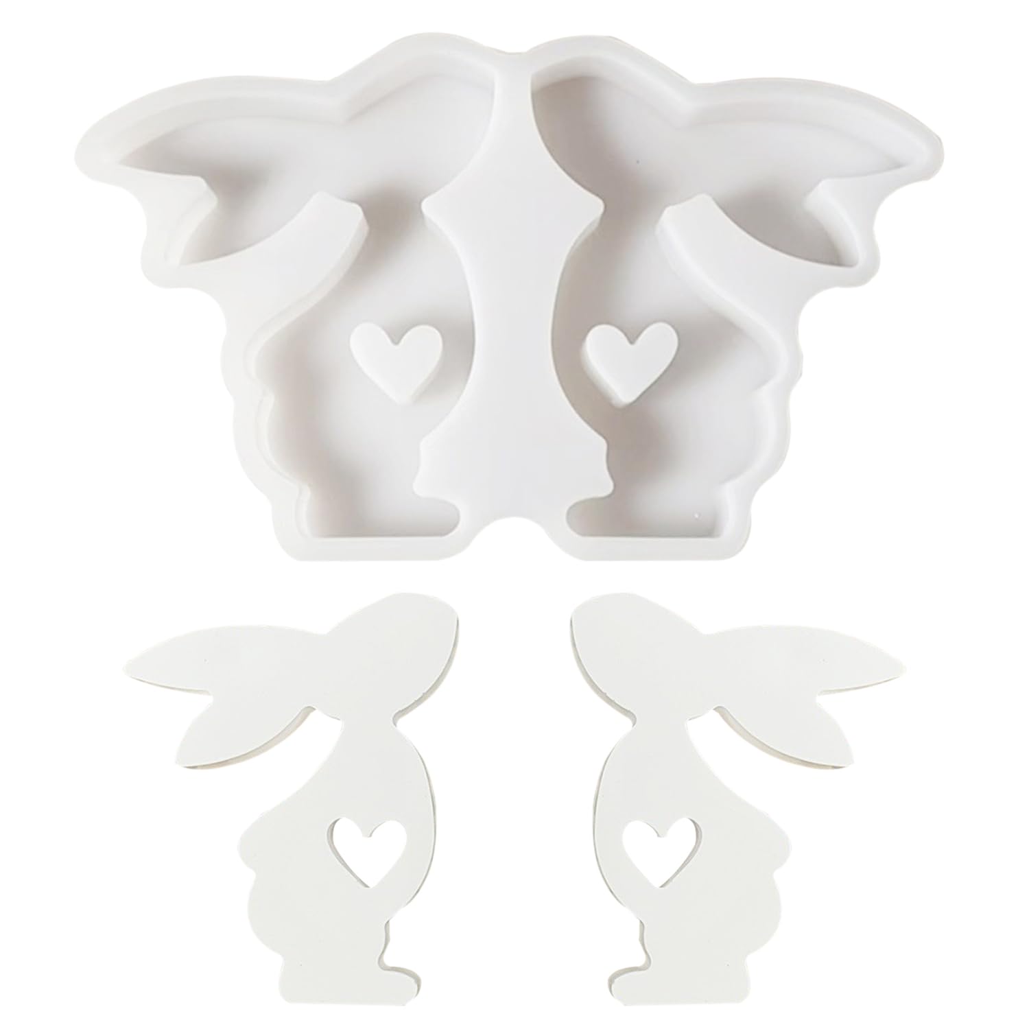 Tvsvkwe White 1 Piece Rabbit Molding Mold, Silicone Mold, Diy Ornament Tool, Cute Mold, Candle Making Accessories.