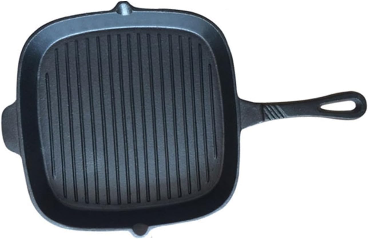 Unomor Non Stick Grill Pan Cast Iron Steak Frying Pan for Gas Electric Stoves