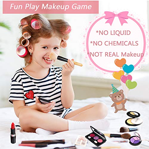 Pretend Makeup Girls Cosmetic Toys - Fake Make Up Kit Pretend Make up Set for Kids Girl Children Princess Play Makeup Game Christmas Birthday Gifts Cosmetic Toys for 2 3 4 5 6 Years Old Girls Gift