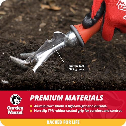 Image of Garden Weasel Double-Sided Garden Cultivator /Tiller | Cultivate, Till, Break Up Soil | Planting and Gardening Hand Digging Tool, Heavy Duty Cultivator, Hand Tool Weeder | 91367