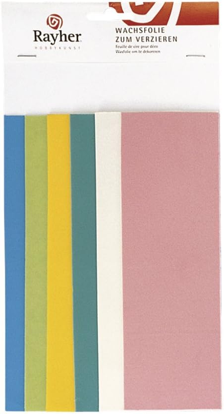 RAYHER 3102400 Wax Foil Pastel Tones 20 x 6.5 cm Plastic 6 Assorted Colours