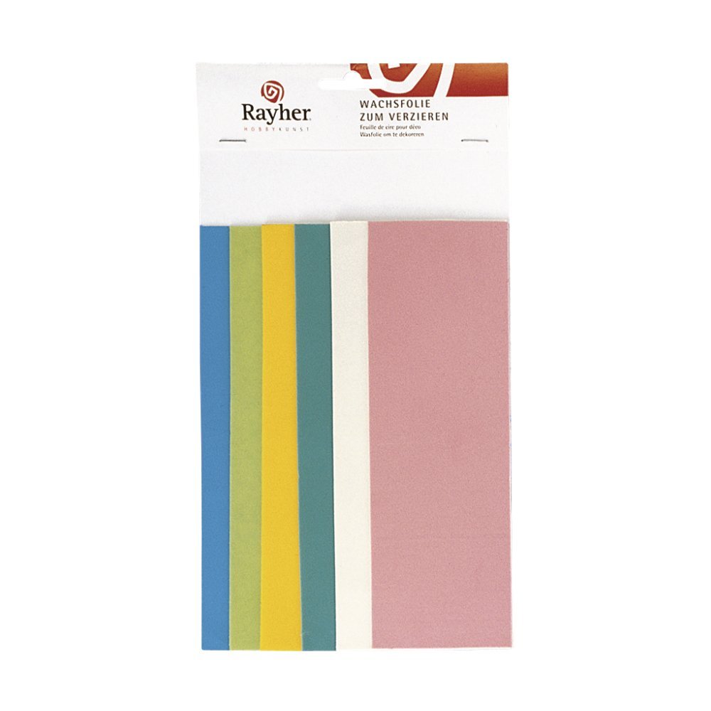 Rayher Pastel Shades Hobby 3102400 Decorative Wax Set Of 6 Decorative Wax Plates Assorted Colours 20 X 6.5 Cm Wax For Decorating Candles, Candle Wax, Wax Foil