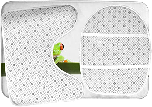 Badezimmerteppich-Set, 3-teilig, Baumfrosch auf einem Langen, schlanken Blatt, waschbarer Badteppich, rutschfest, mit Rückenpolster, Konturteppich und Toilettendeckelbezug – Bild 6