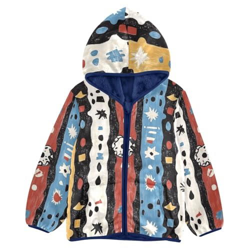 Boho Pattern Girls Fleece Jacket Girls Fall Jacket Girls Zip Up Hoodie Girls Sherpa Jacket 2-10T