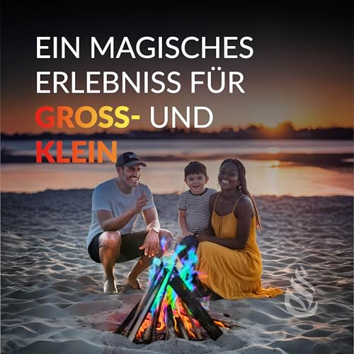 Feuerfarben Pulver für buntes Feuer 250 Gramm für Feuerstellen, Kamin, Ofen, Lagerfeuer oder für Outdoor-Events. Mach Dein Feuer bunt! Feuer Farbe ausprobieren und genießen.