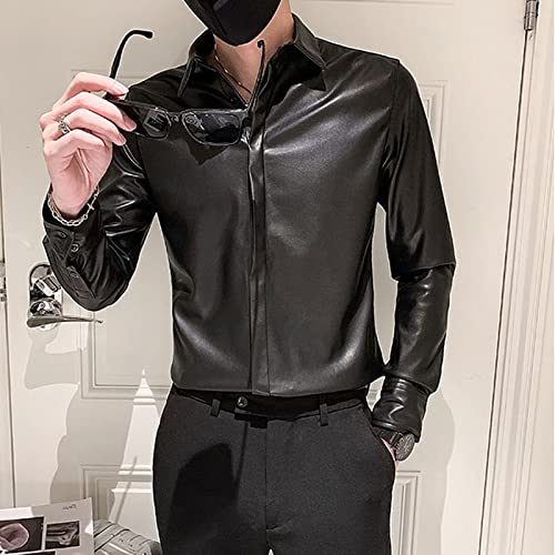   黒 レザーシャツ Lサイズ harley_lcs1001