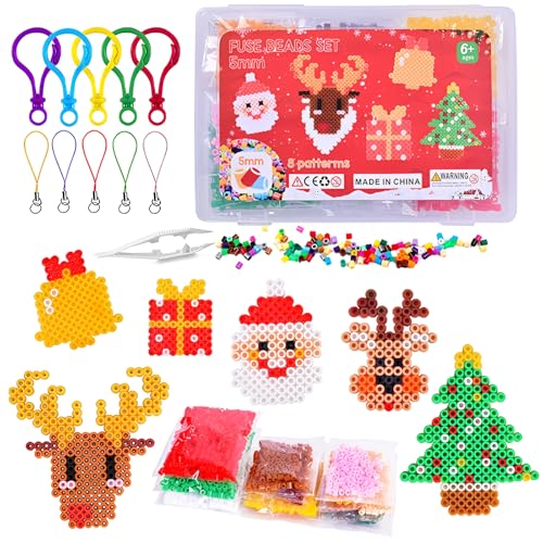 PIujsym Bügelperlen Weihnachten Set – ca. 2000 Stück 5mm Perlen...