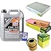 Produktbild QR-PARTS 69371834 Filter Set Inspektionspaket 5 Liter Liqui Moly Motoröl Top Tec 4200 5W-30 MANN-FILTER Innenraumfilter Luftfilter Ölfilter