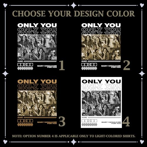 Custom Only You T Shirt, Birthday Gifts for Boyfriend Him Husband, Customize Your Own Design Name Text Photos White Design, Medium, Black3