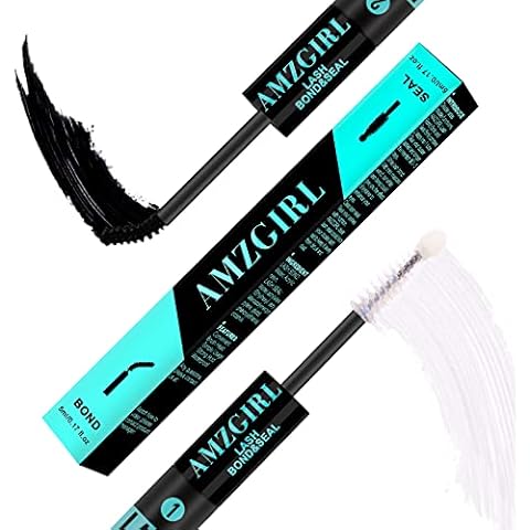 Lash Bond and Seal Eyelash Cluster Glue House of Lash Clusters Mascara Wand Glue 10ml Long Lasting 72 Hours Black Cluster Lash Glue + Lash Seal 2 in 1 Lash Clusters at Home By AMZGlRL(Black) Cover