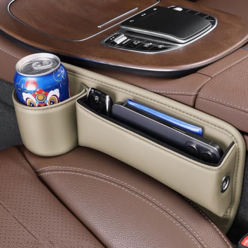 Boîte de rangement pour écart de voiture afin de bloquer les chutes d'objets beige