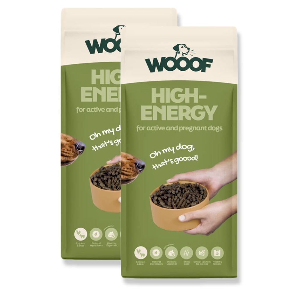 High Energy 36kg kaltgepresstes Hundefutter | Energiereiches Trockenfutter mit Rindfleisch, hoher Energieanteil, Sporthunde