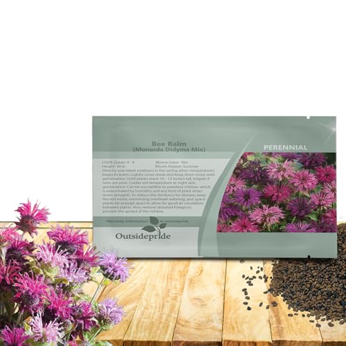 Outsidepride Bee Balm Mix Seeds - 500 Pcs Perennial, Easy to Grow & Pollinator Friendly Monarda Didyma Flower Seeds for Planting Mint Scented Leaves & Edible Blooms, Ideal for Teas & Potpourri
