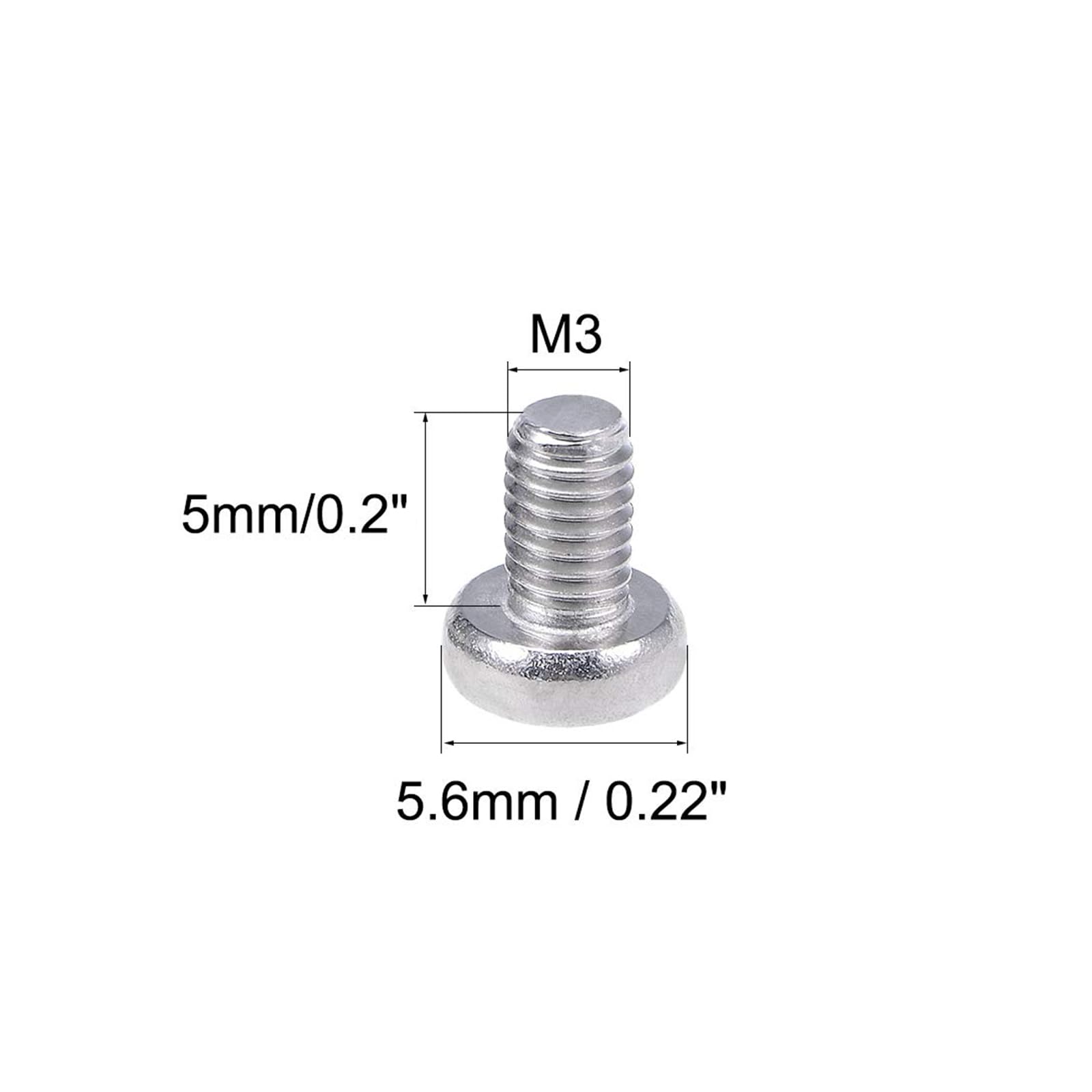 MACHSWON M3x5mm Machine Screws Pan Phillips Cross Head Screw 304 Stainless Steel Round Head Cross Screw Fasteners Bolts 30Pcs - Image 3