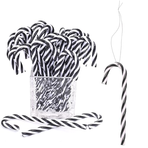 HERZWILD 32pcs schwarz Weihnachtsbaumschmuck Zuckerstangen zum Hängen...