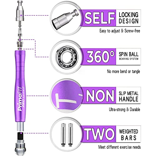 Image of PrimaFIT Pro Speed Skipping Rope Adult Fitness for Men Women Weighted Jump Rope 3m Adjustable Self-Locking Aluminium Boxing Gym MMA Crossfit Workout Fat Loss Spare Cable, Weights, Protectors Carry Bag