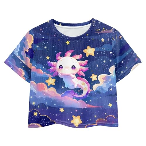 Image of Kids Crop Top Short Sleeve T-Shirts for Girls Size 5-14