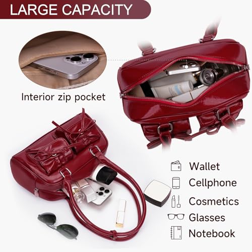 Image of Juoxeepy Ita Bag Cute Bow Purse Aesthetic Japanese Shoulder Bag Faux Leather Tote Bag Y2k Red Handbag Purse