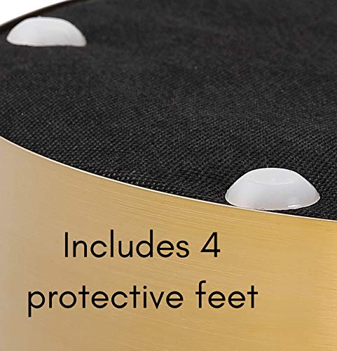 Birdrock Home Round Cream Velvet Ottoman Foot Stool With Lattice Design – Soft Compact Padded Stool – Gold Trim - Great For The Living Room Or Bedroom – Decorative Furniture – Foot Rest #TOP6