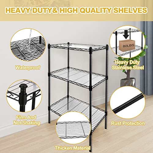 3-Tier Wire Shelving Unit And Storage, Adjustable Shelves For Storage Heavy Duty Metal Wire Rack Shelving For Garage Kitchen Pantry Closet Laundry Load 400Lbs (23.5 X 13.5 X 35.5 Inch) #TOP5