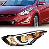 TODO Headlights with LED DRL Assembly Compatible with 2014 2015 2016 Hyundai Elantra Sport Limited Head Light with LED Side Marker Light Replacement 921013Y510, Driver Left Side