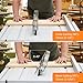 Table Saw, 10 Inch 15A Multifunctional Saw With Stand & Push Stick, 90° Cross Cut & 0-45° Bevel Cut, 5000RPM, Adjustable Blade Height for Woodworking, Orange