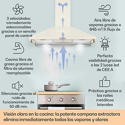 Klarstein-Victoria-Campana-extractora-decorativa-de-humos-cocina-diseno-de-pared-retro-extraccion-de-645-mh-en-3-niveles-2-lamparas-LED-2-filtros-de-aluminio-90-x-30-x-48-cm-Negro Klarstein-Victoria-Campana-extractora-decorativa-de-humos-cocina-diseno-de-pared-retro-extraccion-de-645-mh-en-3-niveles-2-lamparas-LED-2-filtros-de-aluminio-90-x-30-x-48-cm-Negro