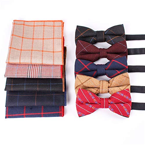 Preisvergleich Produktbild Aihifly Business lässige Fliege Herren Polyester Baumwolle Doppelschicht Krawatte Baumwolle Tasche Handtuch britischen Plaid Baumwolle Krawatte Set. (Farbe : Schwarz)