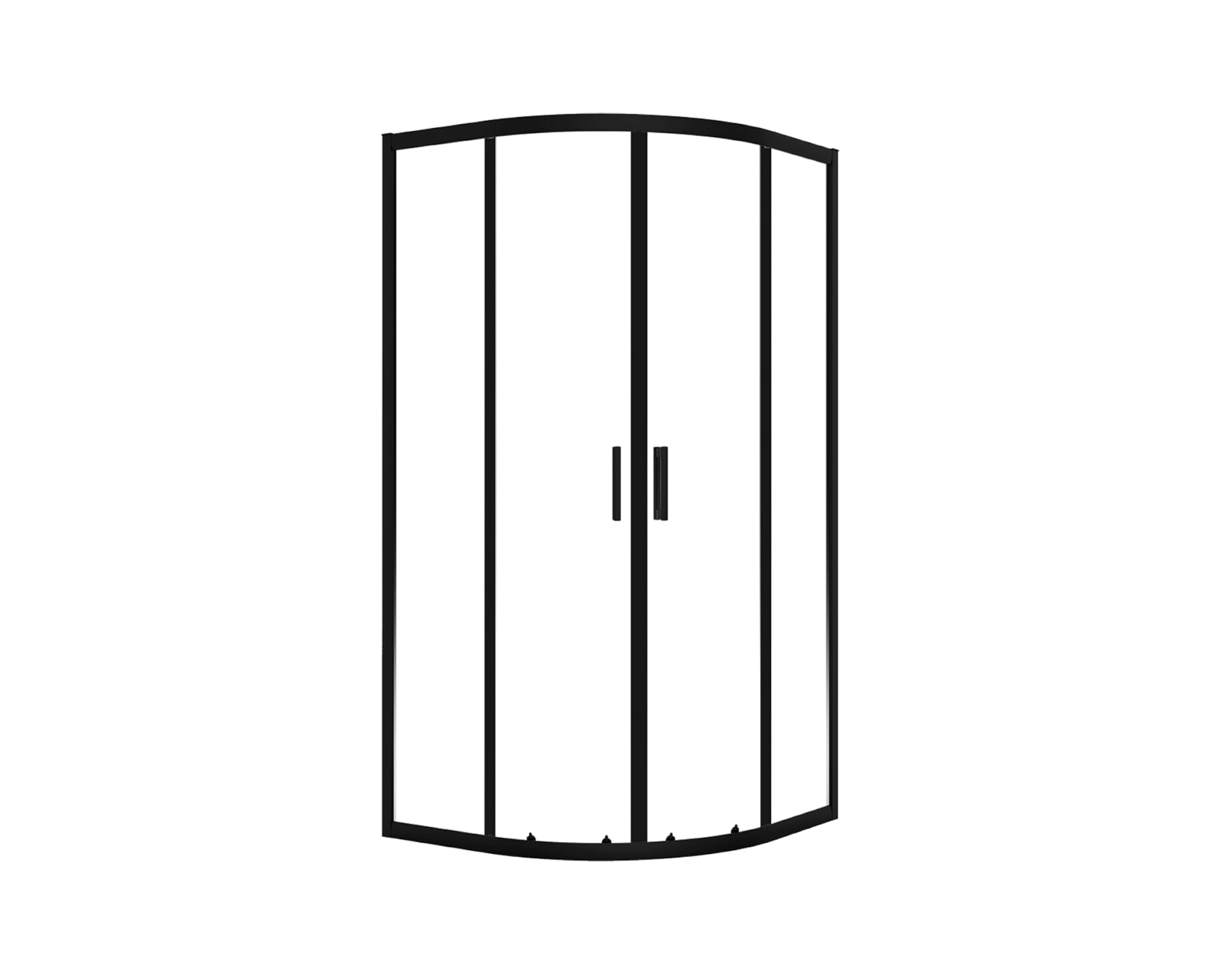 VBChome Cabina de ducha de 80 x 80 x 185 cm, color negro, cuarto de círculo, puerta corredera, mampara de ducha, cristal de seguridad transparente, mampara de ducha, cuarto de círculo, 80 x 80 cm