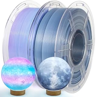 IEMAI PETGフィラメント 1.75mm バンドル 2kg、ブルーパープル+インディゴホワイト半透明デュアルカラーグラデーション3Dプリンターフィラメント、1kgx2スプール、ランプシェード、芸術作品、ホームデコレーション用